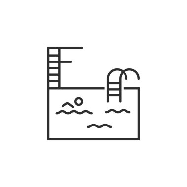 merdivenli yüzme havuzu minimal tek simgesi