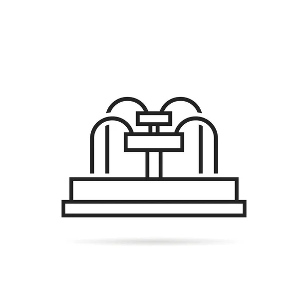 Noir ligne mince icône fontaine isolé sur blanc — Image vectorielle
