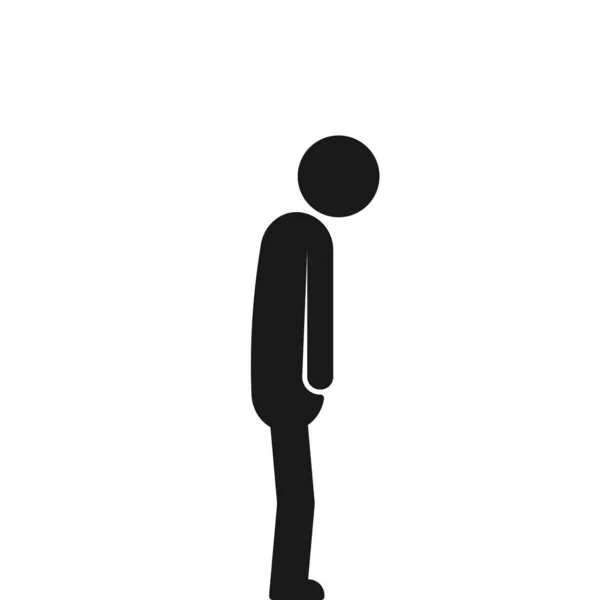 Black stick figure like depression isolated on white — Stock Vector