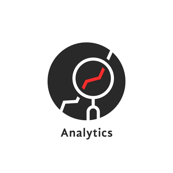 Runde einfache Analyse-Logo isoliert auf weiß — Stockvektor