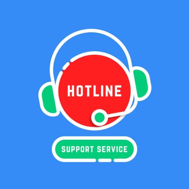renk doğrusal yardım hattı servis etiketi. Basit düz stil trend modern uygulama logotip grafik resim tasarımı mavi üzerine izole edildi. Durmaksızın 24 7 arka ofis veya danışman kullanıcı arayüzü kavramı