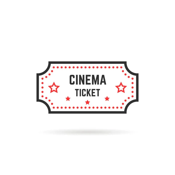 Simple Linear Cinema Ticket Icon White Unique Flat Trend Modern — Stock Vector