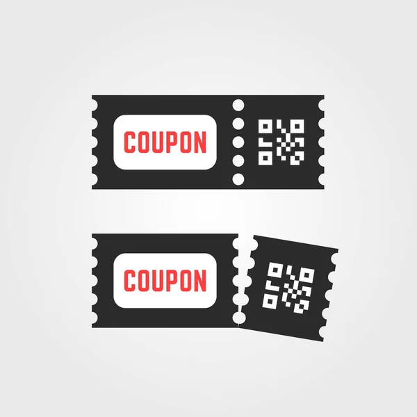 Black Ticket Coupon Icon Code Simple Flat Style Trend Modern — Stock Vector