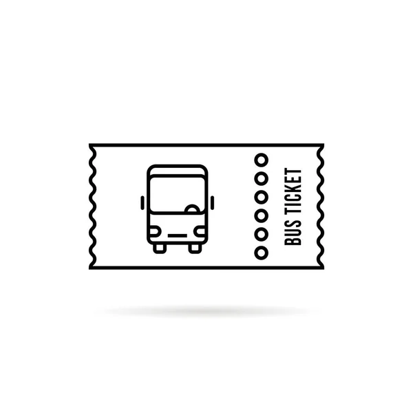 Negro Billete Autobús Lineal Logotipo Simple Concepto Acceso Los Viajes — Archivo Imágenes Vectoriales