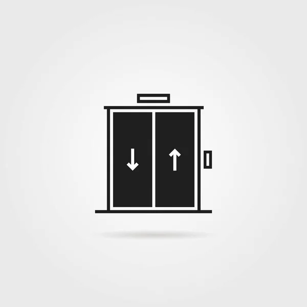Черный Значок Лифта Изолирован Белом Простой Плоский Тренд Современного Логотипа — стоковый вектор