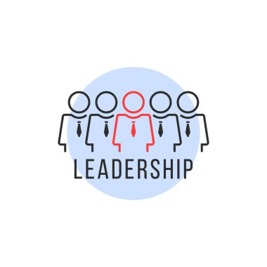 Liderlik ya da lineer insanlar logosu gibi takım çalışması. Şirket imzası için iş adamı silueti konsepti. ince kontür düz trend basit eğilim modern buluşma logottip grafik sanat tasarımı beyaz üzerinde izole