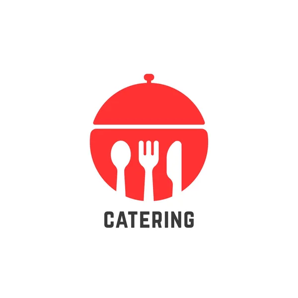 Logotipo Del Servicio Catering Rojo Aislado Blanco Concepto Signo Para — Vector de stock