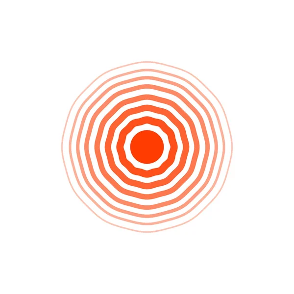 Insigne Douleur Comme Cercle Concentrique Transparent Ligne Simple Style Plat — Image vectorielle
