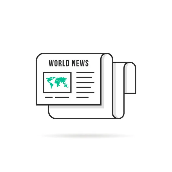 Vékony Vonal Világ Hírek Logó Mint Újság Hírújság Globális Hirdetéssel — Stock Vector