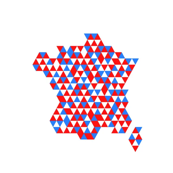 Geometrisk Frankrike Karta Med Flaggfärger Begrepp Abstrakt Geometri Fransk Symbol — Stock vektor