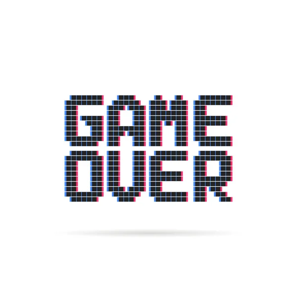 Spiel Über Logo Wie Glitch Pixel Kunststil Flache Pixelart Trend — Stockvektor