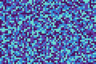 Mozaik piksel arkaplanı gibi renk kareleri. düz çizgi film pikselleri mor stil modern grafik tasarım elementi. Dipnot veya başlık ve tebrik kartı veya poster kapağı için geometrik arkaplan kavramı