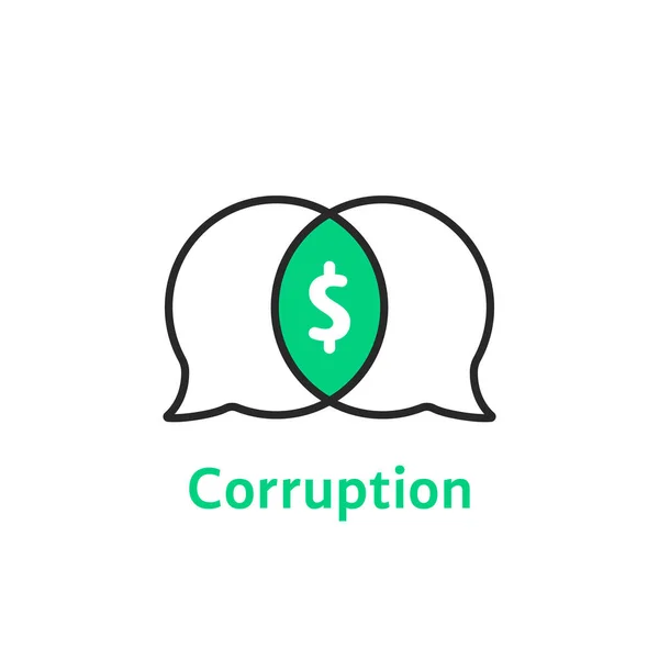 Λεπτή Γραμμή Απλό Λογότυπο Διαφθοράς Γραμμική Τάση Επίπεδη Στυλ Σύγχρονη — Διανυσματικό Αρχείο