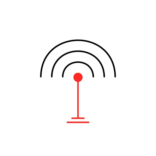 Dünne Linie Wifi Signal Symbol Isoliert Auf Weiß Konzept Der — Stockvektor