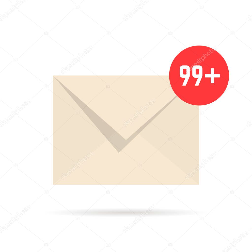notification email like overflowing mailbox. concept of sent online messages or full mail box like correspondence. simple cartoon style trend ui logotype graphic design isolated on white background
