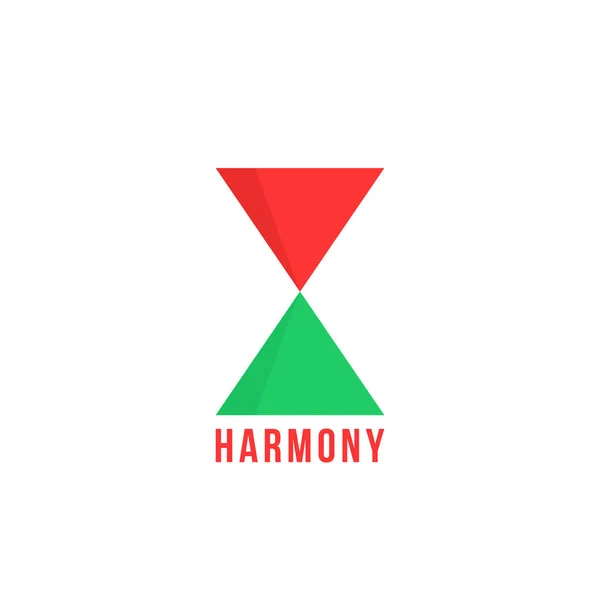 Logotipo Armonía Como Figura Equilibrada Concepto Dos Triángulo Color Armonioso — Archivo Imágenes Vectoriales