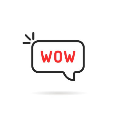 Vay canına, doğrusal baloncuk. İnternet iletişiminde ya da şaşkınlık ifadesinde sürpriz kavramı. düz basit tarz trend modern logotype minimal grafik sanat çıkartması tasarımı beyaz üzerine izole