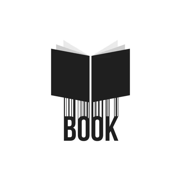 Simple Icono Libro Negro Con Código Barras Concepto Abstracto Adquirir — Archivo Imágenes Vectoriales