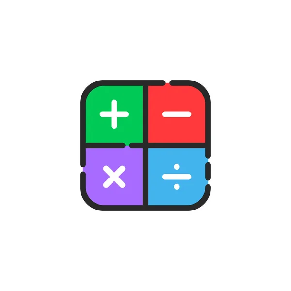 Γραμμικό Σύμβολο Μαθηματικών Χρωμάτων Έννοια Του Χρώματος Ετικέτα Της Εκπαίδευσης — Διανυσματικό Αρχείο