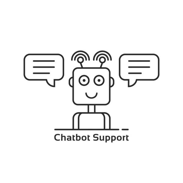 Mobiele Ondersteuning Lineaire Chatbot Concept Van Chatter Bot Voor Online — Stockvector