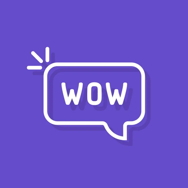 Wow Word Speech Bubble Flat Simple Style Trend Modern Logotype — Stock Vector