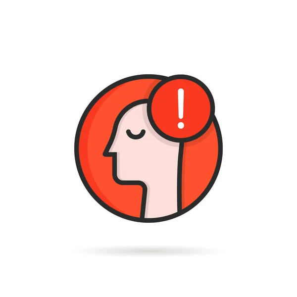 Ansiedade Logotipo Pânico Com Homem Linear Cartoon Tendência Estilo Plano — Vetor de Stock