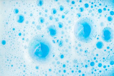 Mavi su kabarcığının yakın plan görüntüsü, arkaplan görüntüleri ve bilim.