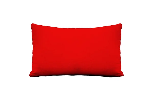 Travesseiro Vermelho Isolado Fundo Branco Quarto Conceito Férias — Fotografia de Stock