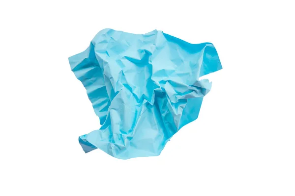 白地に隔離された青い紙玉 — ストック写真