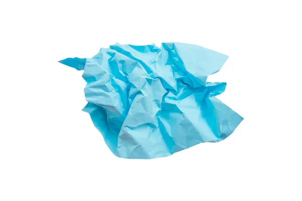 Kék Színű Papír Labda Elszigetelt Fehér Háttér — Stock Fotó
