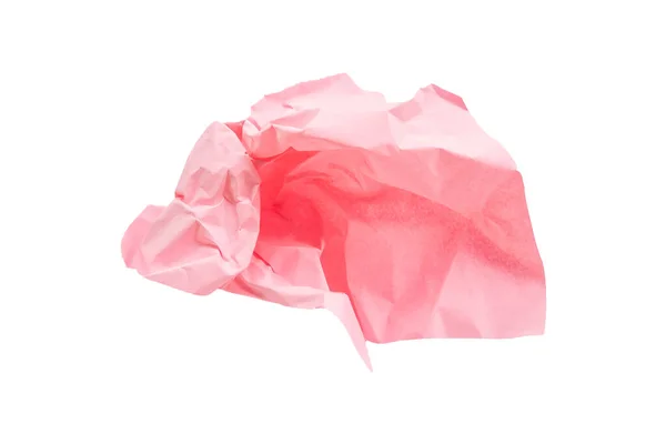 Růžový Zmačkaný Papír Bílé Pozadí — Stock fotografie