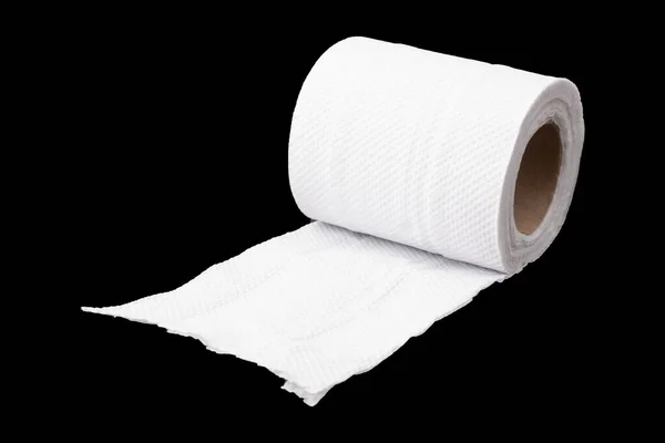 Toilet Paper Isolated Black — Stock Photo, Image