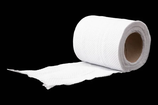 Toilet Paper Isolated Black — Stock Photo, Image