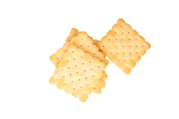 Crackers Isolato Uno Sfondo Bianco — Foto Stock