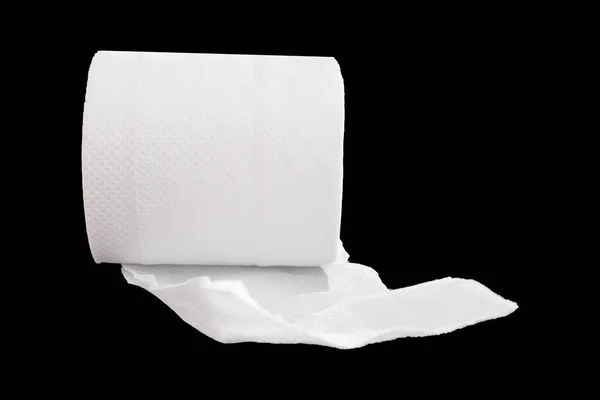 Toilet Paper Isolated Black — Stock Photo, Image