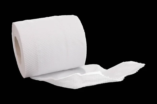 Toilet Paper Isolated Black — Stock Photo, Image