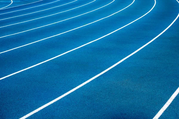 Trilha Esteira Corrida Azul Com Números Pista Estádio Livre Grelha — Fotografia de Stock