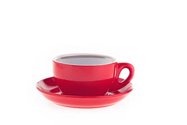 Красная Чашка Вкусного Кофе Изолированы Белом Фоне — стоковое фото