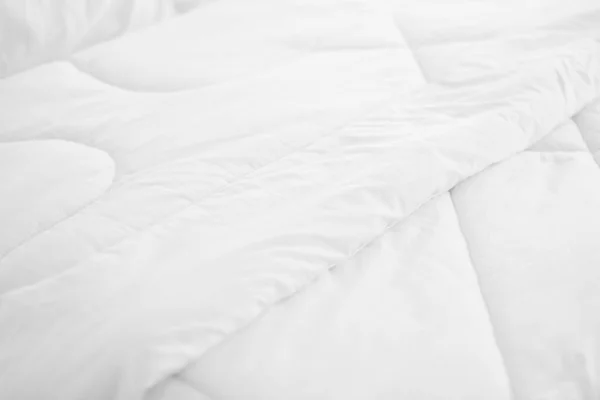 Draufsicht Weiße Decke Sauber Draufsicht Auf Falten Stoffbetttuch Rohbett — Stockfoto