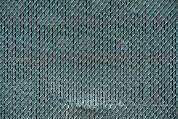 Close Full Frame View Section Chainlink Fence Filled Narrow Green — Stock Photo, Image