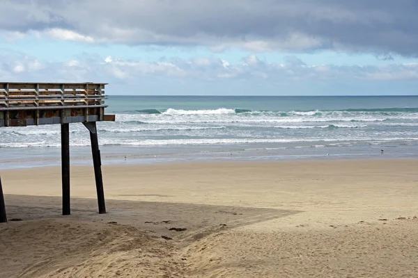 Vista Panoramica Una Spiaggia Oceanica Sulla Costa Californiana Con Una — Foto Stock