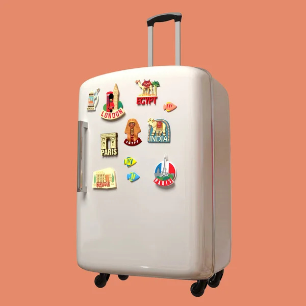 Illustration Fridge Suitcase Modeling — Stock Photo, Image