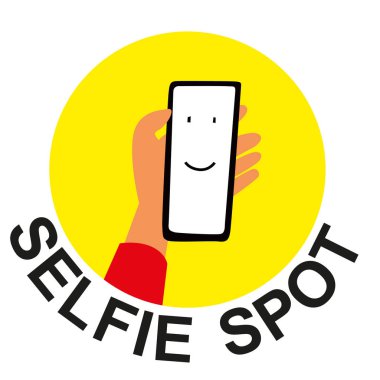 El ile bir daire içinde bir smartphone. Selfie nokta. Vektör grafikleri