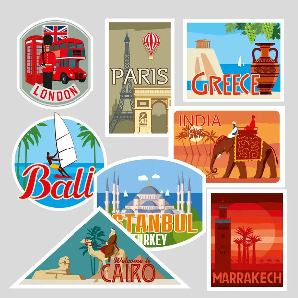 Free Vector  Travel sticker collection