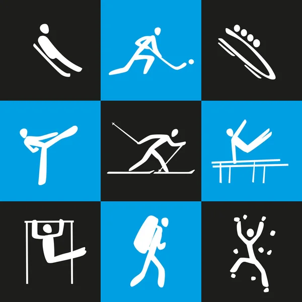アイコンの形で様々なスポーツ ベクトルグラフィックス — ストックベクタ