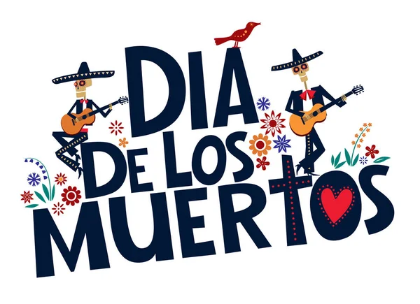 Día Los Muertos Letras Decorativas Dia Los Muertos Vector Gráficos — Archivo Imágenes Vectoriales