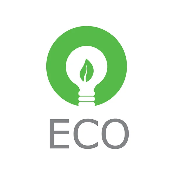 Eco Logo Green Sprout Silhouette Light Bulb Vector Graphics — Stock Vector