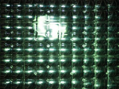 Kübik cam iç lamba detaylarına yakın çekim. Modern yüksek teknoloji teması