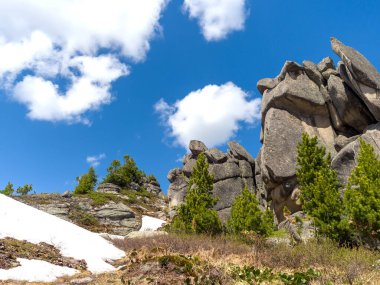 Dağ manzarası. Ergaki Doğal Parkı. Sibirya Sayan Dağları