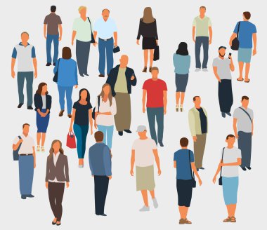 Sokaklarda bir sürü insan var. Kadın ve erkeklerden oluşan bir kalabalık. Farklı kasaba halkı.